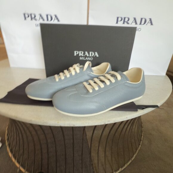 Prada 2EG430 White Deer Leather Men's Sneakers, Size Prada 10, 10.5, 11 - Picture 7 of 12